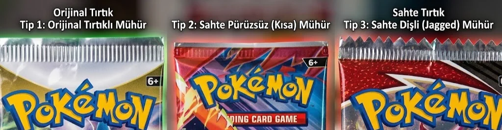 Orijinal tırtıklı paket mührü ile sahte mühür karşılaştırması