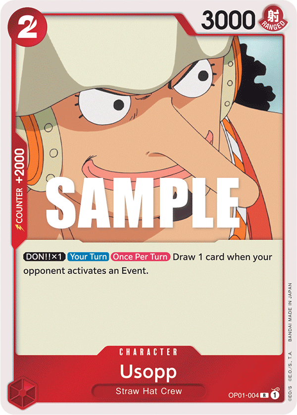 One Piece Card Game OP01-004 Usopp Character kartı